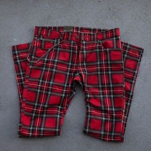 mens plaid jeans 31